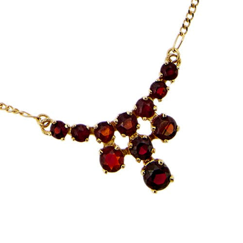 Collier Collier - Maille figaro en or jaune 18 ct et grenats 58 Facettes 35564