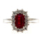 Bague Guidetti - Bague en or blanc avec rubis et diamants 58 Facettes G3551