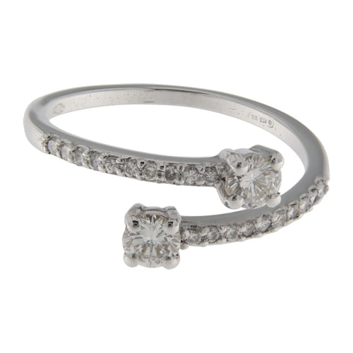 Bague Guidetti - Bague contrarié en or blanc et diamants 0,51 ct 58 Facettes G3636