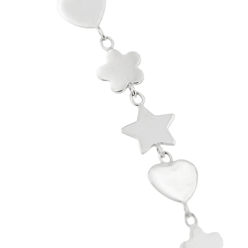 Boucles d'oreilles Boucles d’oreilles pendantes fleur, étoile et cœur en or blanc 18 ct 58 Facettes 36062