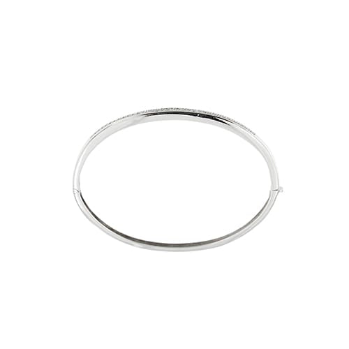 Bracelet Bracelet jonc en or blanc 18 ct et diamants 58 Facettes 35390
