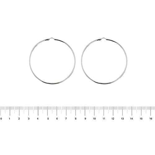 Boucles d'oreilles Boucles d’oreilles créoles grandes en or blanc 18 ct 58 Facettes 30003