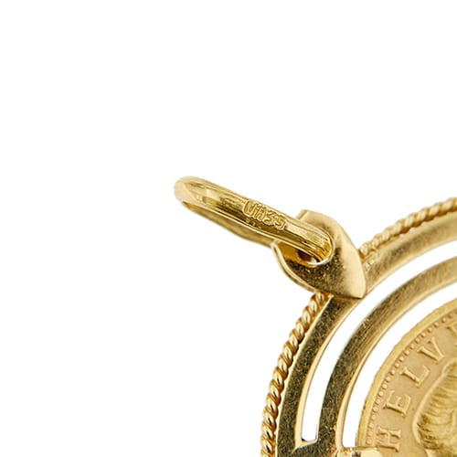Pendentif Pendentif rond - Monnaie 20 francs suisses en or jaune 18 ct 58 Facettes 39066