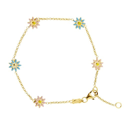 Bracelet Fab - Bracelet à fleurs émaillées en or jaune 18 ct 58 Facettes 23217