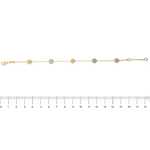 Bracelet Fab - Bracelet à fleurs émaillées en or jaune 18 ct 58 Facettes 23217