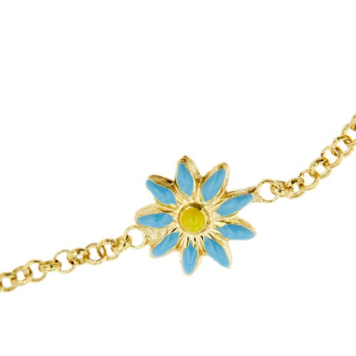 Bracelet Fab - Bracelet à fleurs émaillées en or jaune 18 ct 58 Facettes 23217