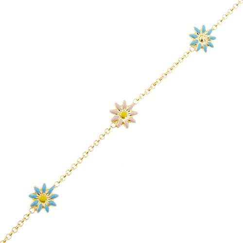 Bracelet Fab - Bracelet à fleurs émaillées en or jaune 18 ct 58 Facettes 23217
