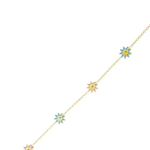 Bracelet Fab - Bracelet à fleurs émaillées en or jaune 18 ct 58 Facettes 23217