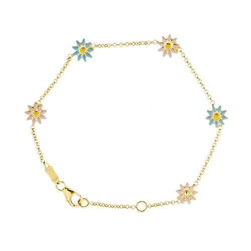 Bracelet Fab - Bracelet à fleurs émaillées en or jaune 18 ct 58 Facettes 23217