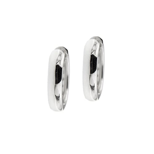 Boucles d'oreilles Boucles d’oreilles créoles ovales en or blanc 18 ct et diamants 58 Facettes 37738