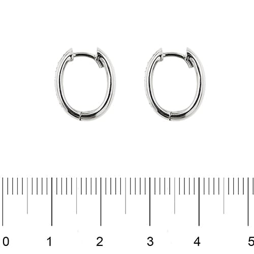 Boucles d'oreilles Boucles d’oreilles créoles ovales en or blanc 18 ct et diamants 58 Facettes 37738