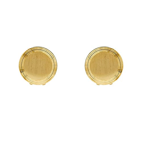 Boutons de manchette Stella - Couvre-boutons de manchette ronds en or jaune 18 ct 58 Facettes 37571