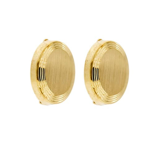 Boutons de manchette Stella - Couvre-boutons de manchette ronds en or jaune 18 ct 58 Facettes 37571