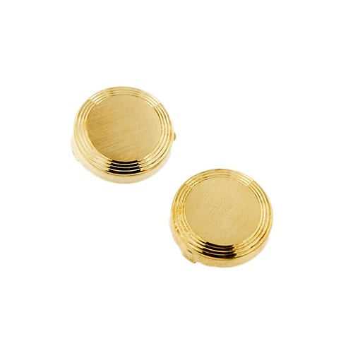 Boutons de manchette Stella - Couvre-boutons de manchette ronds en or jaune 18 ct 58 Facettes 37571