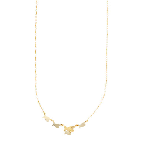 Collier Collier - Maille rolò avec 5 poissons en or jaune et blanc 18 ct 58 Facettes 34862