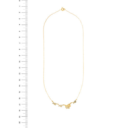Collier Collier - Maille rolò avec 5 poissons en or jaune et blanc 18 ct 58 Facettes 34862