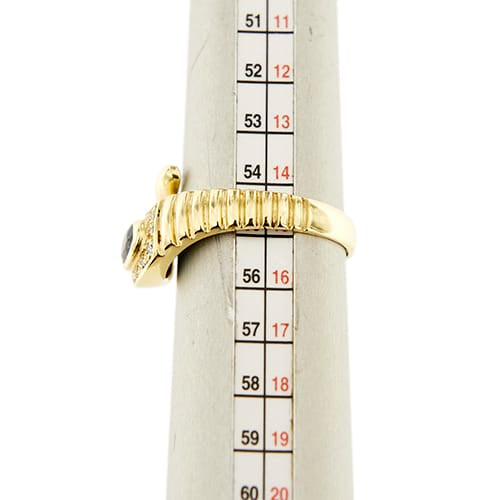 Bague Bague serpent - Bague en or jaune 18 ct avec saphir et diamants 58 Facettes 36945