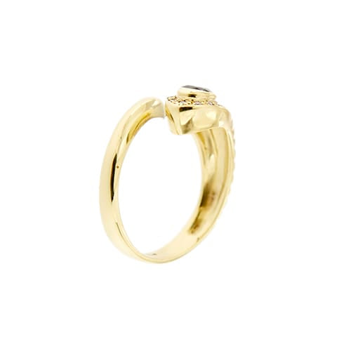 Bague Bague serpent - Bague en or jaune 18 ct avec saphir et diamants 58 Facettes 36945