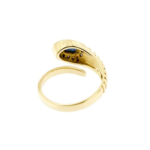 Bague Bague serpent - Bague en or jaune 18 ct avec saphir et diamants 58 Facettes 36945
