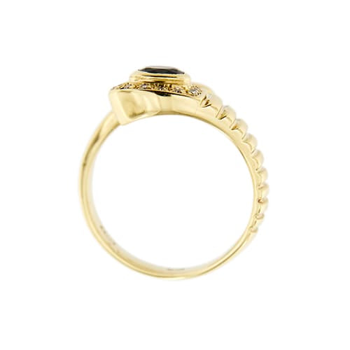 Bague Bague serpent - Bague en or jaune 18 ct avec saphir et diamants 58 Facettes 36945