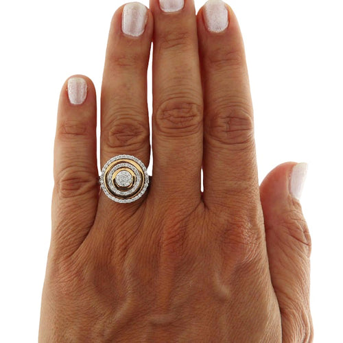 Bague DonnaOro - Bague en or rose et blanc avec diamants 0,60 ct 58 Facettes G3791
