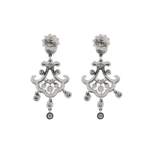 Boucles d'oreilles Boucles d’oreilles pendantes chandelier en or blanc 18 ct et diamants 58 Facettes 33777O