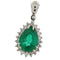 Pendentif Guidetti - Ciondolo en or blanc avec émeraude et diamants 58 Facettes G3575