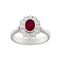 Bague Guidetti - Bague en or blanc avec rubis et diamants 58 Facettes G3559