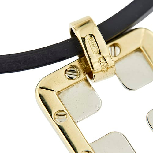 Collier Barakà - Collier en caoutchouc avec pendentif en or 18 ct et diamant 58 Facettes 39581