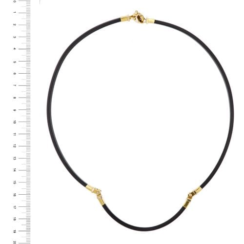 Collier Barakà - Collier en caoutchouc avec pendentif en or 18 ct et diamant 58 Facettes 39581
