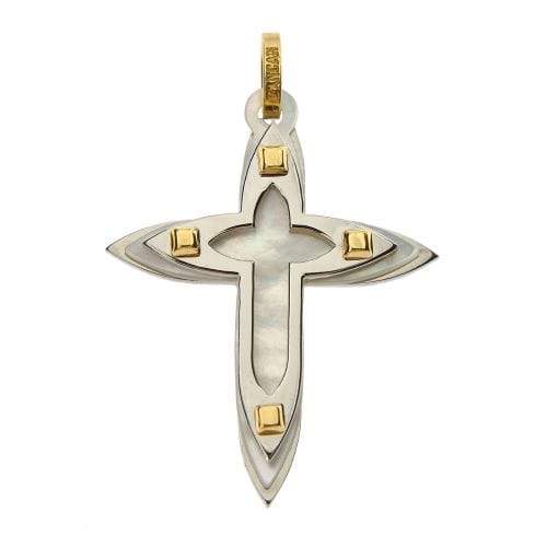 Pendentif Zancan - Pendentif croix en or jaune 18 ct et nacre 58 Facettes 18535
