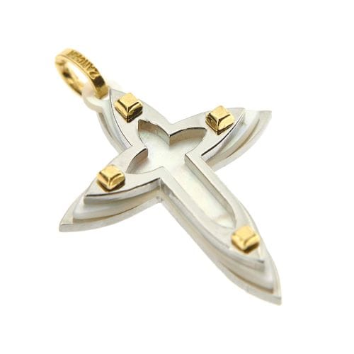 Pendentif Zancan - Pendentif croix en or jaune 18 ct et nacre 58 Facettes 18535