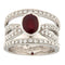 Bague Guidetti - Bague en or blanc avec rubis et diamants 58 Facettes G3142