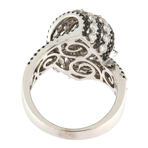 Bague Guidetti - Bague en or blanc et diamants blancs et noirs 58 Facettes G3121