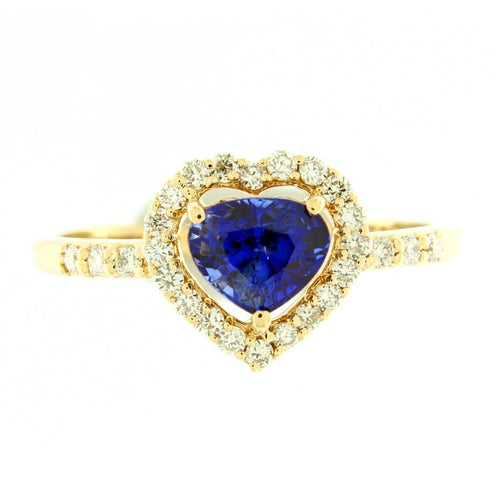 Bague Guidetti - Bague en or rose avec saphir taille cœur et diamants 58 Facettes G2769