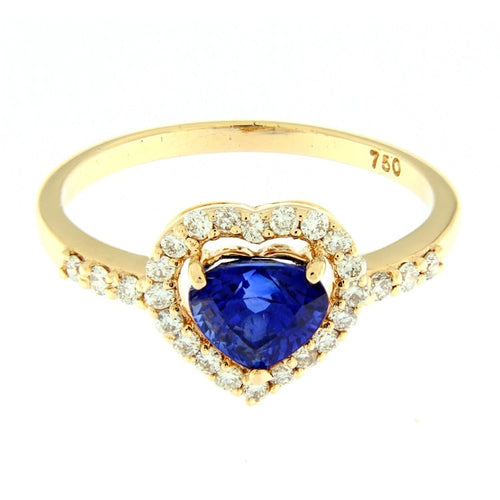 Bague Guidetti - Bague en or rose avec saphir taille cœur et diamants 58 Facettes G2769