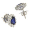 Boucles d'oreilles Guidetti - Boucles d’oreilles en or blanc avec saphirs et diamants 58 Facettes G2446