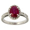 Bague Guidetti - Bague en or blanc avec rubis central et diamants 58 Facettes G2440
