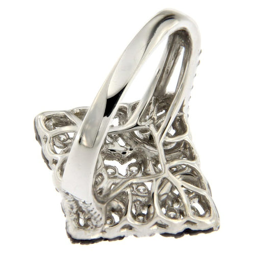 Bague Guidetti - Bague rombo en or blanc diamants blancs et noirs 58 Facettes G2438