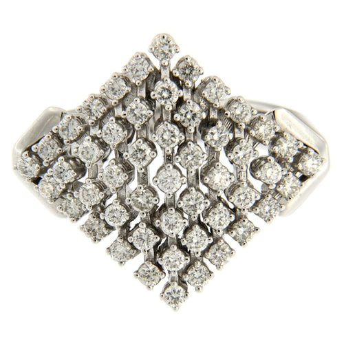 Bague Guidetti - Bague en or blanc à motif losange, diamants taille brillant 58 Facettes G2435