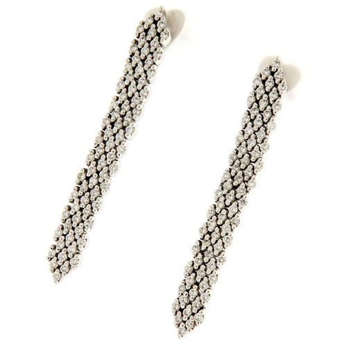 Boucles d'oreilles Guidetti - Orecchini pendants en or blanc 18 kt diamants 58 Facettes G3259