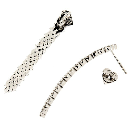 Boucles d'oreilles Guidetti - Orecchini pendants en or blanc 18 kt diamants 58 Facettes G3259