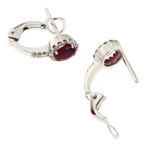 Boucles d'oreilles Guidetti - Orecchini en or blanc rubis et diamants 58 Facettes G2648