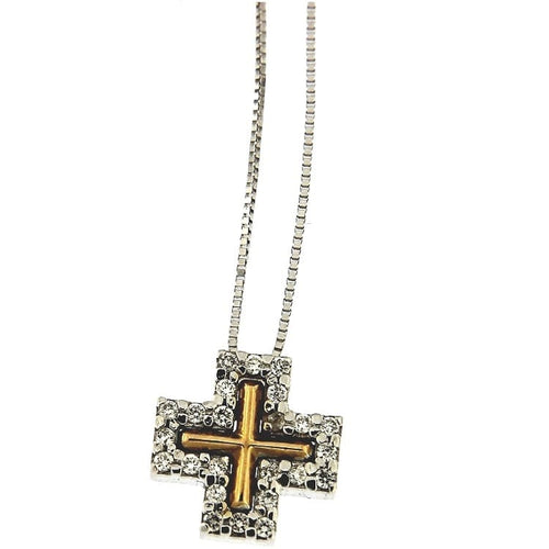 Collier Guidetti - Collier croix en or blanc diamants 58 Facettes G2645
