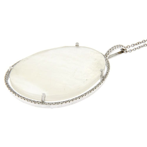 Pendentif Guidetti - Girocollo en or blanc, diamants et nacre 58 Facettes G2454
