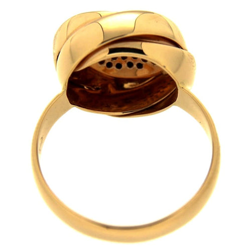 Bague 56 K di Kuore - Bague en or rose avec diamants blancs et noirs 58 Facettes G1348