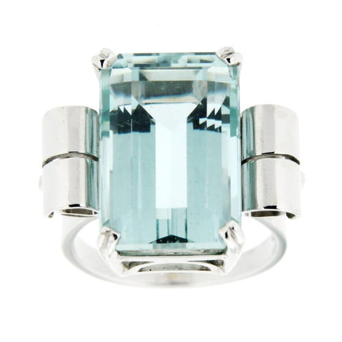 Bague Guidetti | Anello in oro bianco con acquamarina 17,43 ct 58 Facettes G318