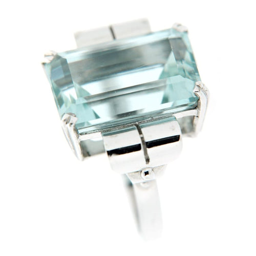 Bague Guidetti | Anello in oro bianco con acquamarina 17,43 ct 58 Facettes G318