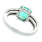 Bague Guidetti - Bague en or blanc avec émeraude centrale et diamants taille princesse 58 Facettes G324