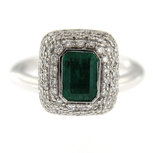 Bague Guidetti - Bague en or blanc, saphir central et diamants taille brillant 58 Facettes G321